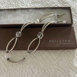 Silver Bracelet or necklace with Crystal Details
